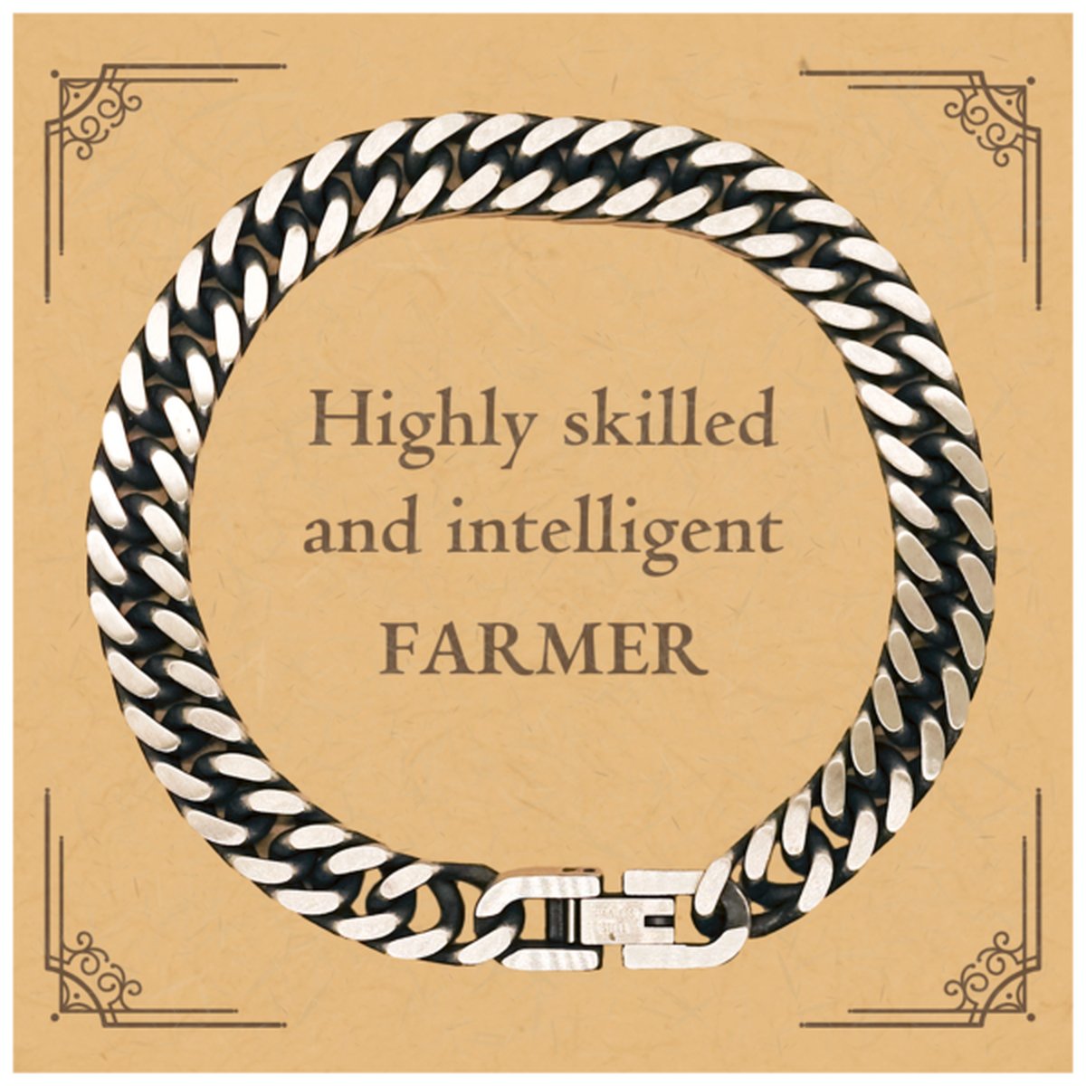 best farmer gifts highly skilled and intelligent appreciation birthday cuban link chain bracelet for farmer men women friends coworkers
