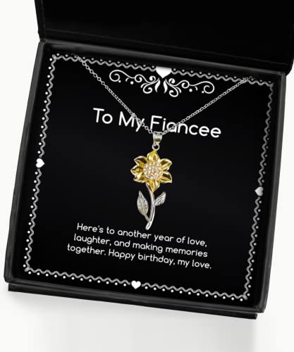 best fiancee sunflower pendant necklace heres to another year of love laughter and present for epic gifts from engagement present engagement gift betrothal gift promise ring