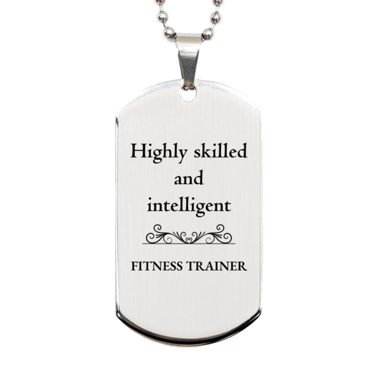 best fitness trainer gifts highly skilled and intelligent appreciation birthday silver dog tag for fitness trainer men women friends coworkers