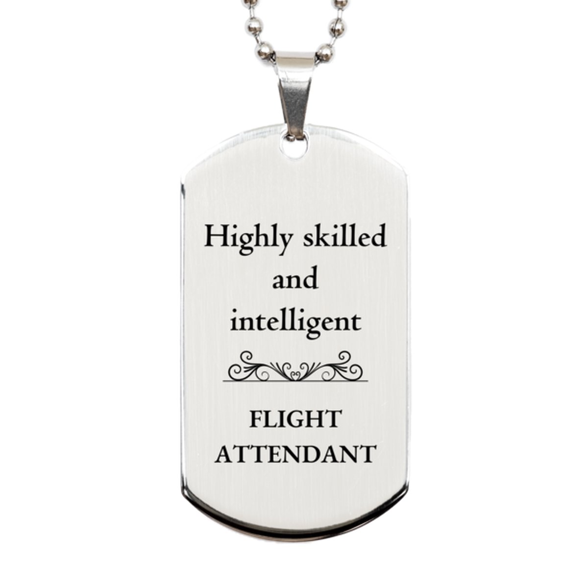 best flight attendant gifts highly skilled and intelligent appreciation birthday silver dog tag for flight attendant men women friends coworkers