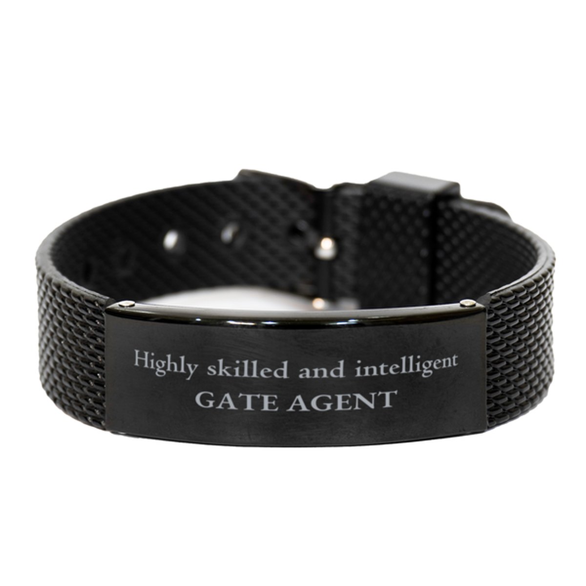 best gate agent gifts highly skilled and intelligent appreciation birthday black shark mesh bracelet for gate agent men women friends coworkers