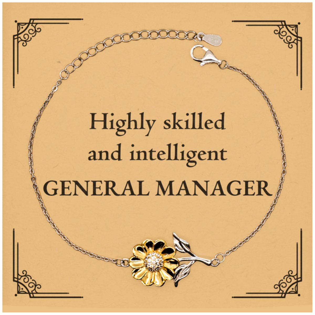 best general manager gifts highly skilled and intelligent appreciation birthday sunflower bracelet for general manager men women friends coworkers