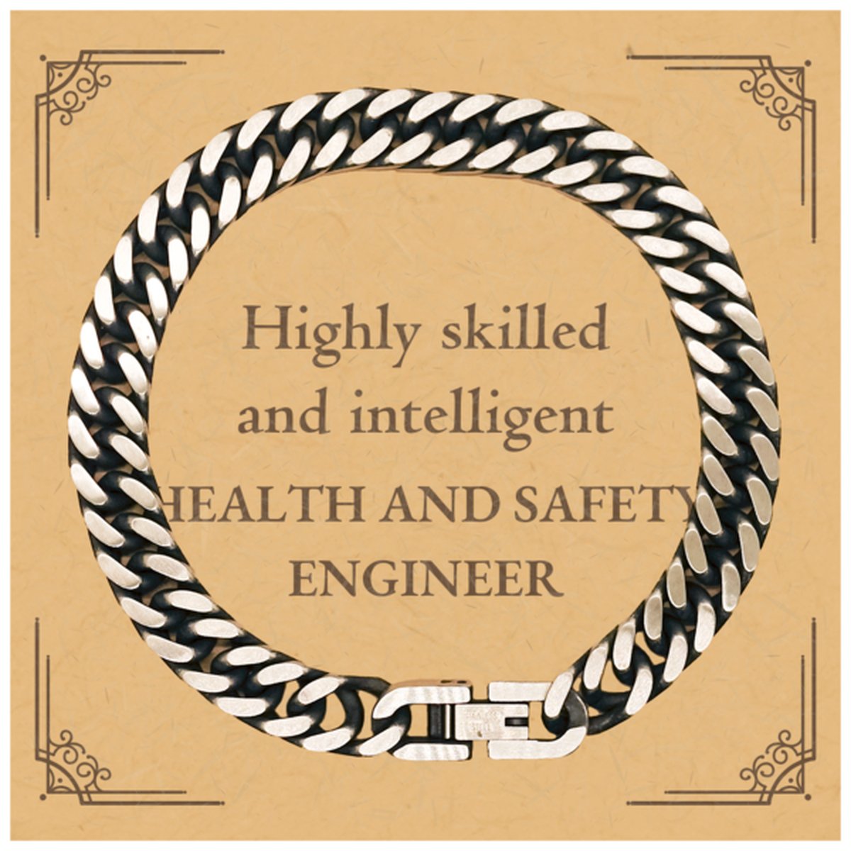 best health and safety engineer gifts highly skilled and intelligent appreciation birthday cuban link chain bracelet for health and safety engineer men women friends coworkers
