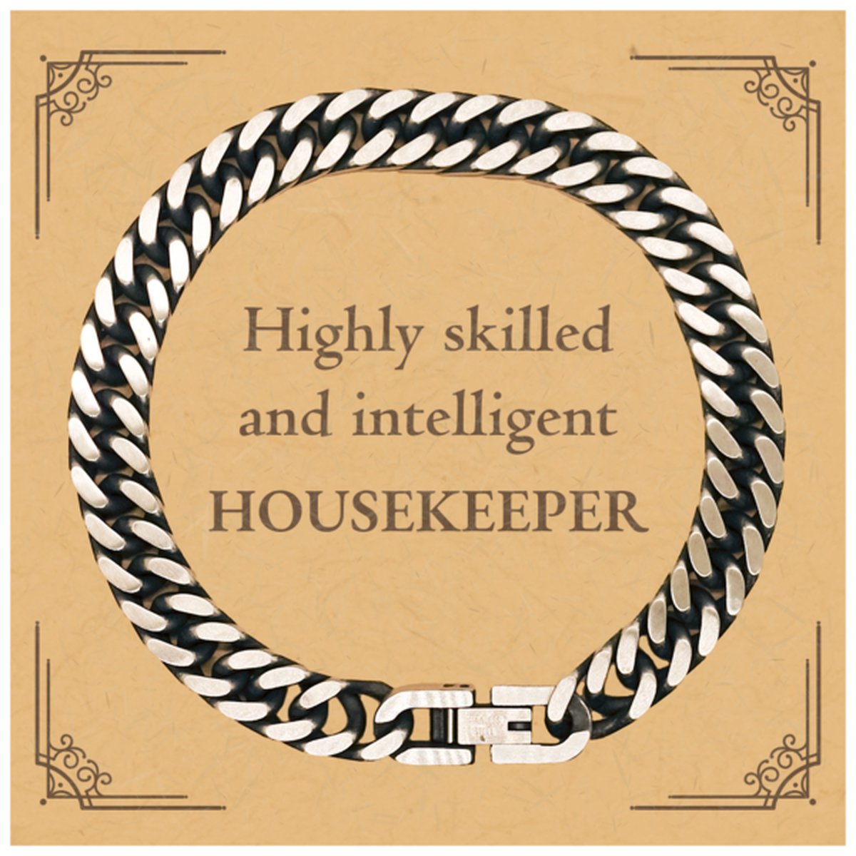 best housekeeper gifts highly skilled and intelligent appreciation birthday cuban link chain bracelet for housekeeper men women friends coworkers
