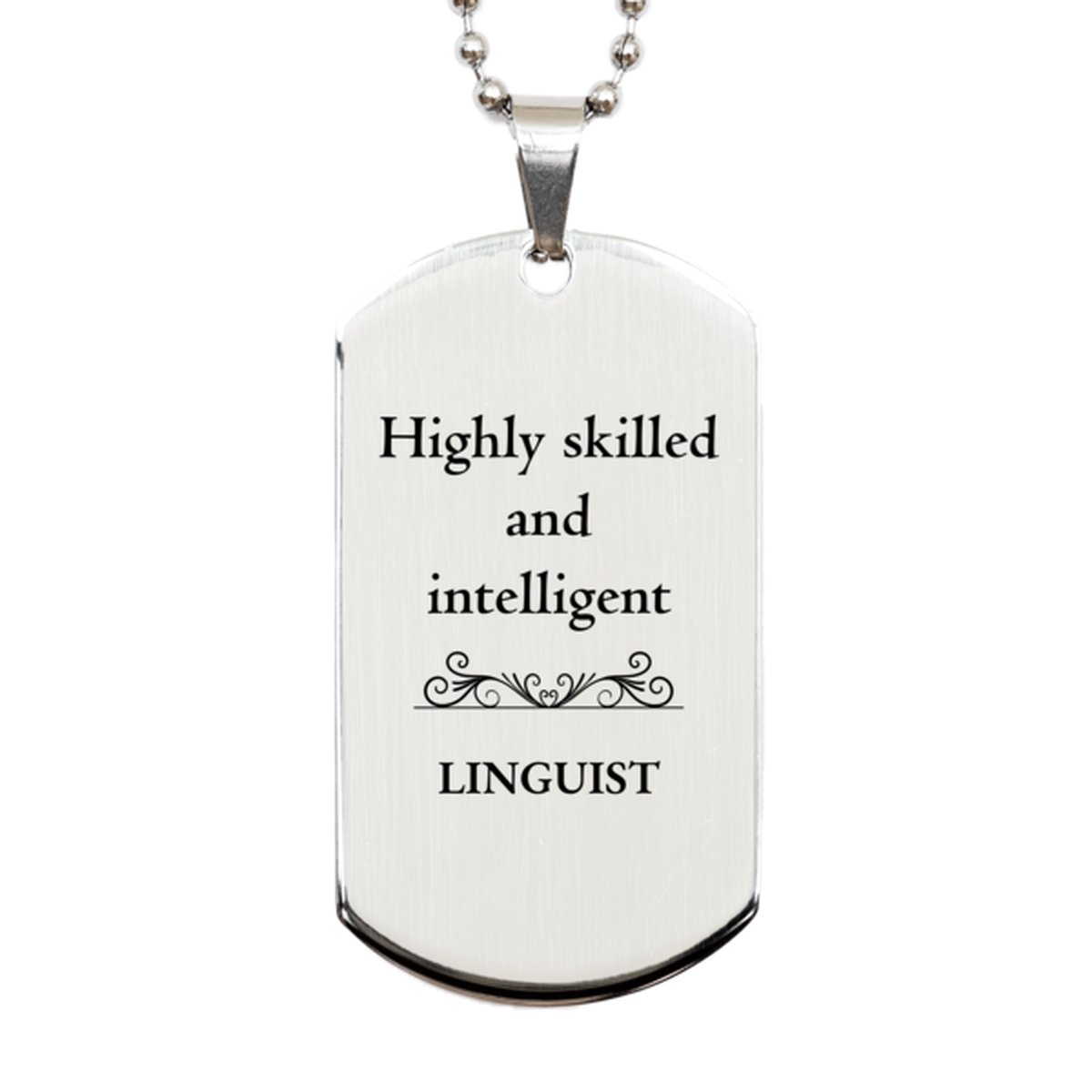 best linguist gifts highly skilled and intelligent appreciation birthday silver dog tag for linguist men women friends coworkers