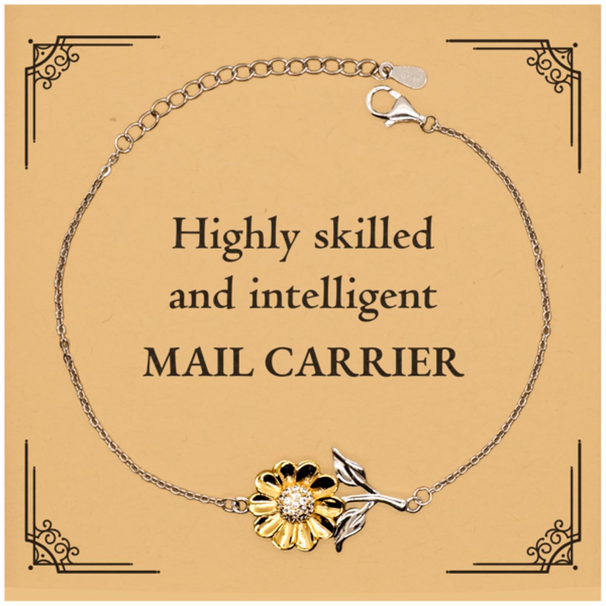 best mail carrier gifts highly skilled and intelligent appreciation birthday sunflower bracelet for mail carrier men women friends coworkers