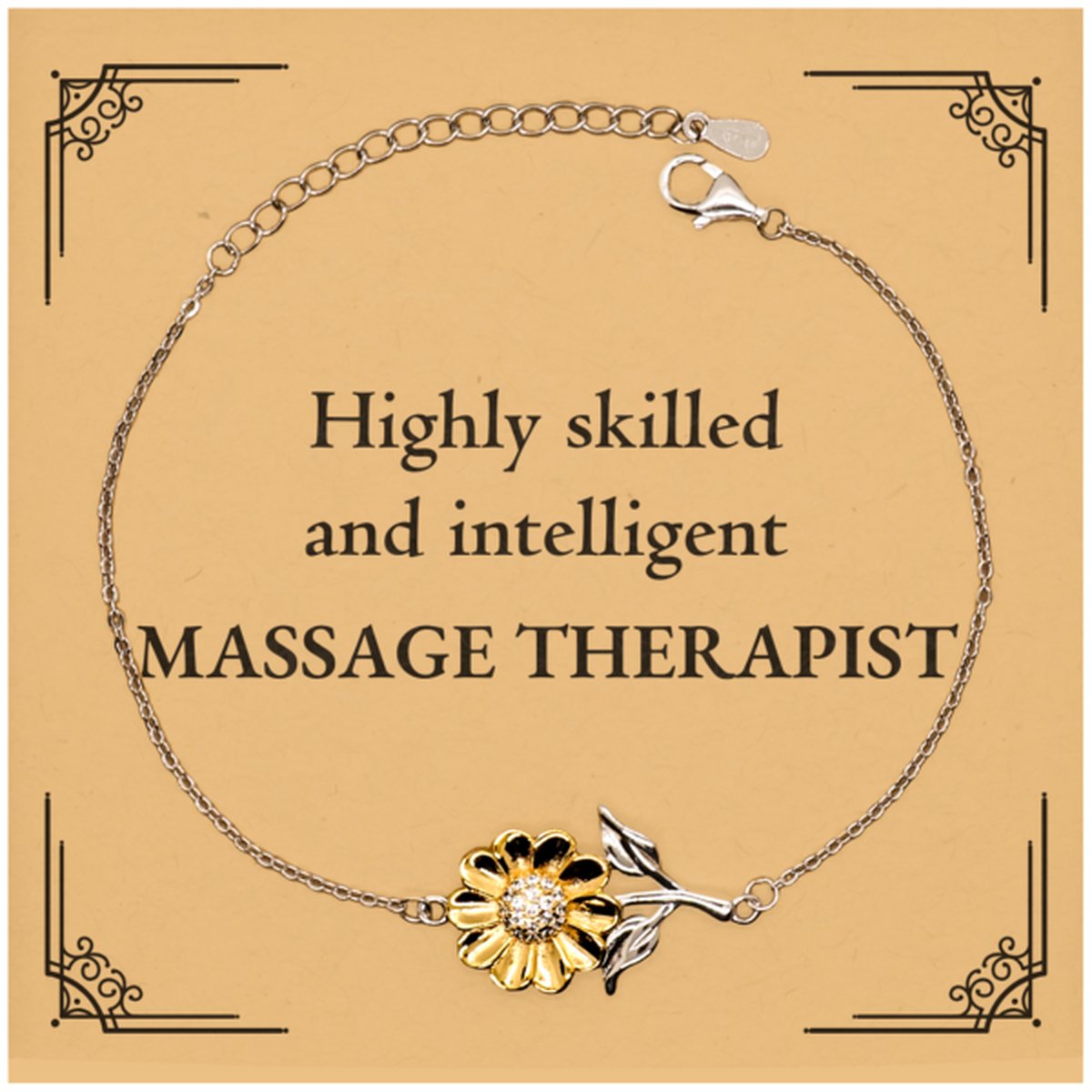 best massage therapist gifts highly skilled and intelligent appreciation birthday sunflower bracelet for massage therapist men women friends coworkers