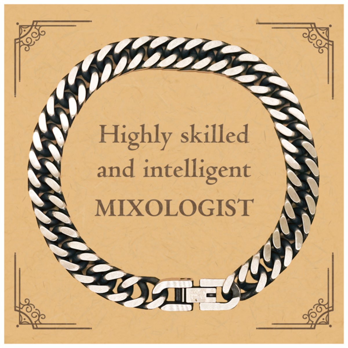 best mixologist gifts highly skilled and intelligent appreciation birthday cuban link chain bracelet for mixologist men women friends coworkers