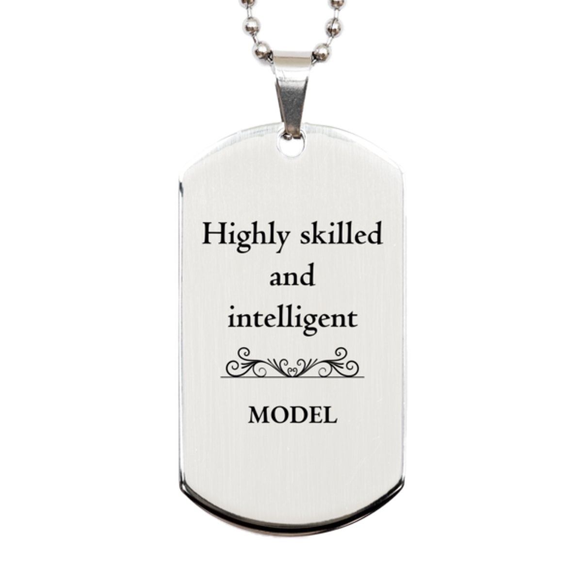 best model gifts highly skilled and intelligent appreciation birthday silver dog tag for model men women friends coworkers