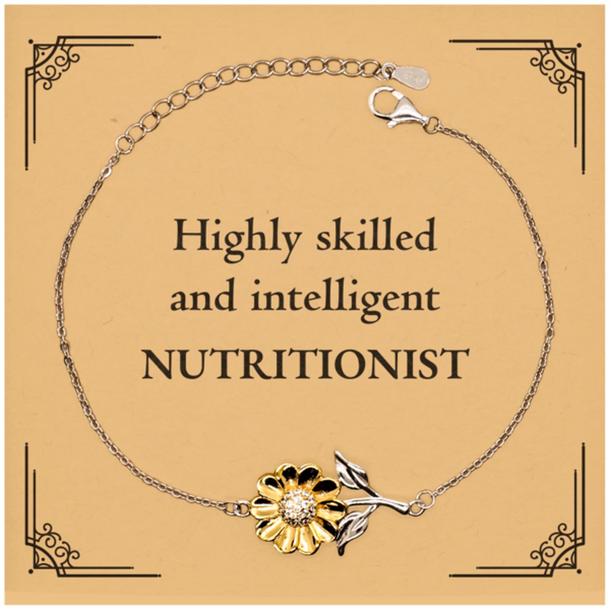 best nutritionist gifts highly skilled and intelligent appreciation birthday sunflower bracelet for nutritionist men women friends coworkers
