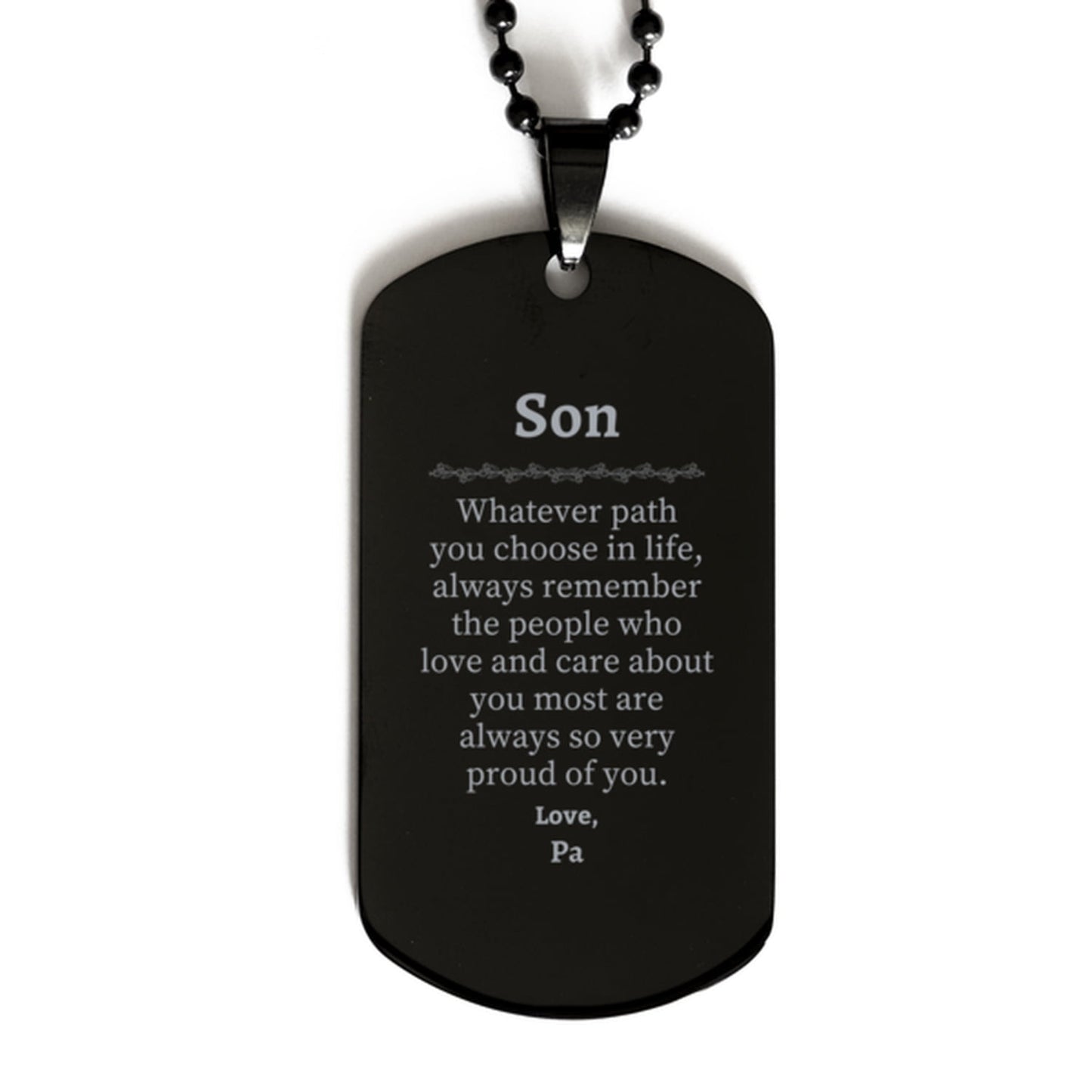 son black dog tag always so very proud of you inspirational son birthday supporting gifts from pa