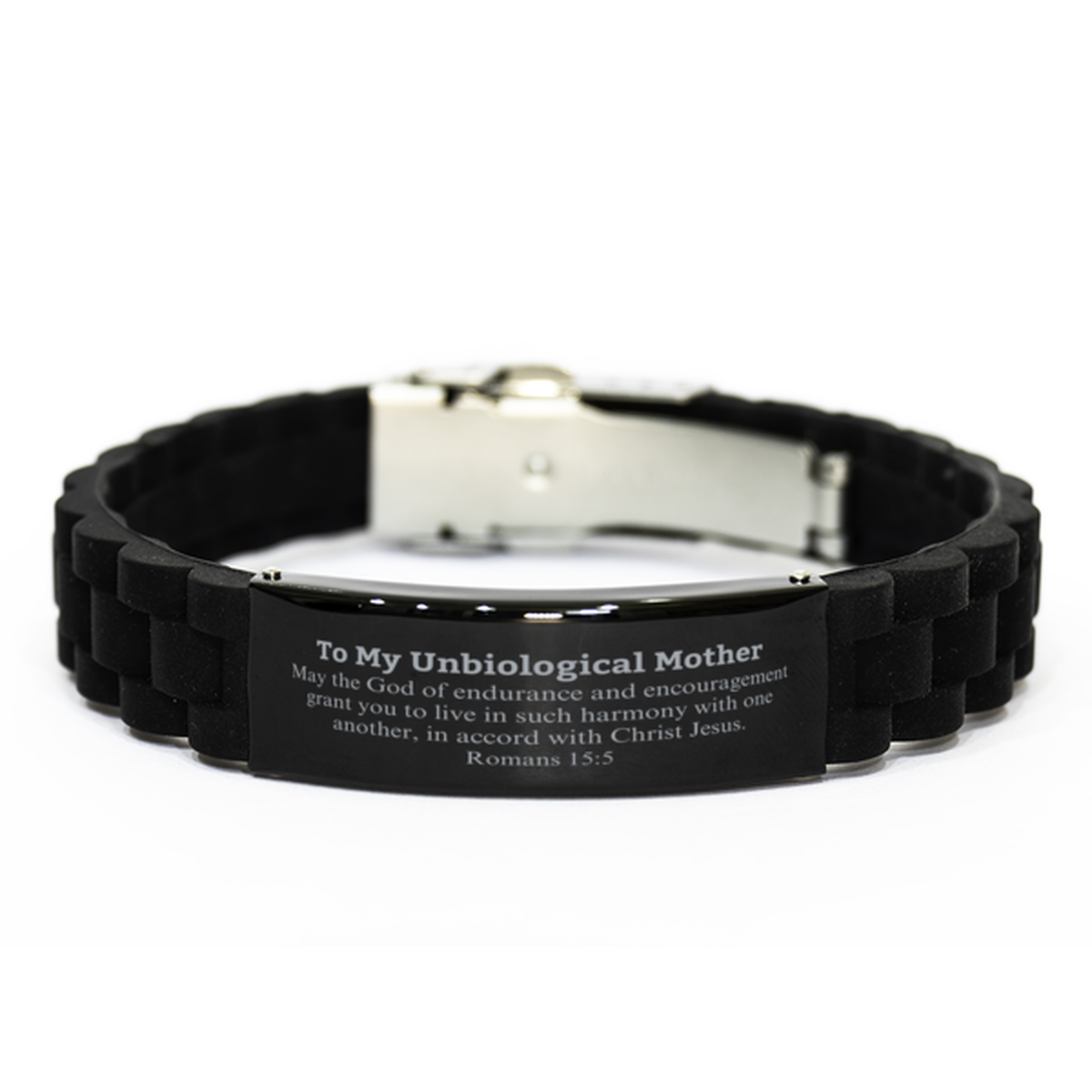to my unbiological mother gifts may the god of endurance bible verse scripture black glidelock clasp bracelet birthday confirmation gifts for unbiological mother