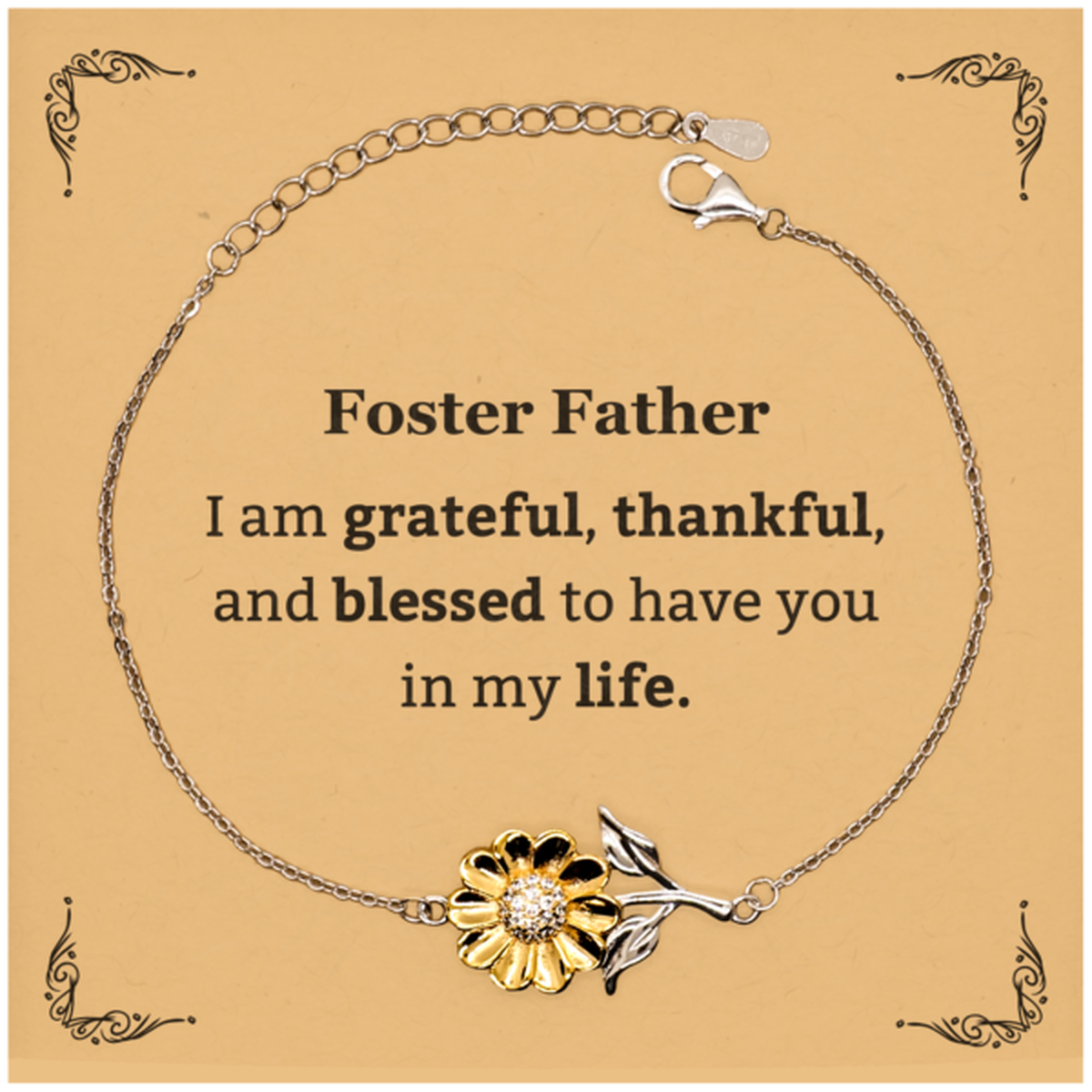 foster father appreciation gifts i am grateful thankful and blessed thank you sunflower bracelet for foster father birthday inspiration gifts for foster father