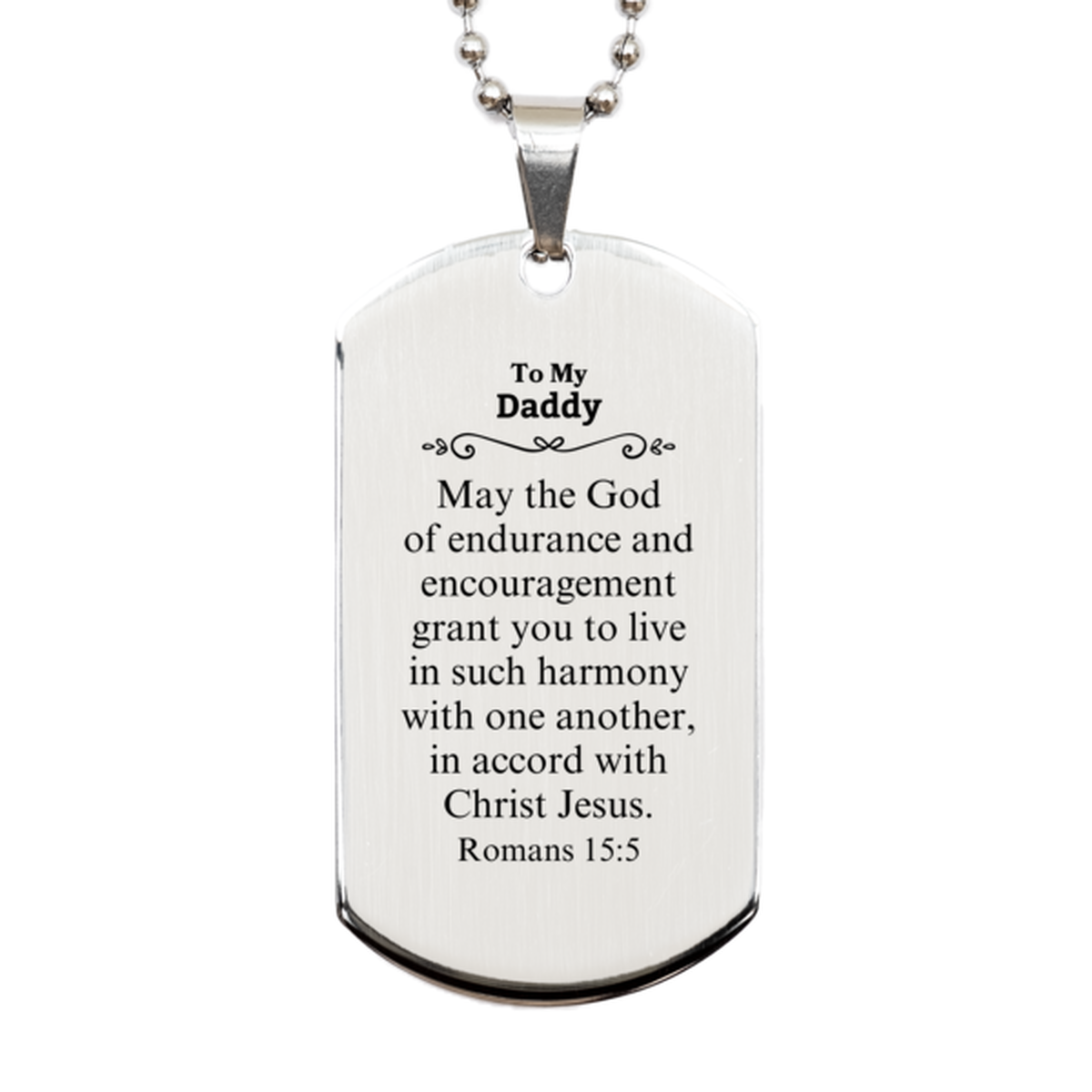 to my daddy gifts may the god of endurance bible verse scripture silver dog tag birthday confirmation gifts for daddy