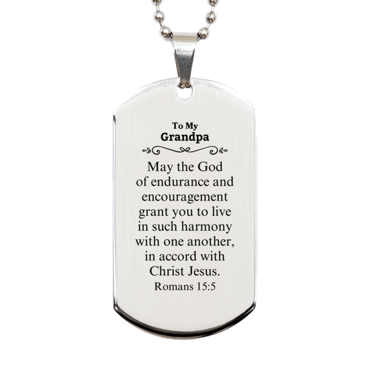 to my grandpa gifts may the god of endurance bible verse scripture silver dog tag birthday confirmation gifts for grandpa