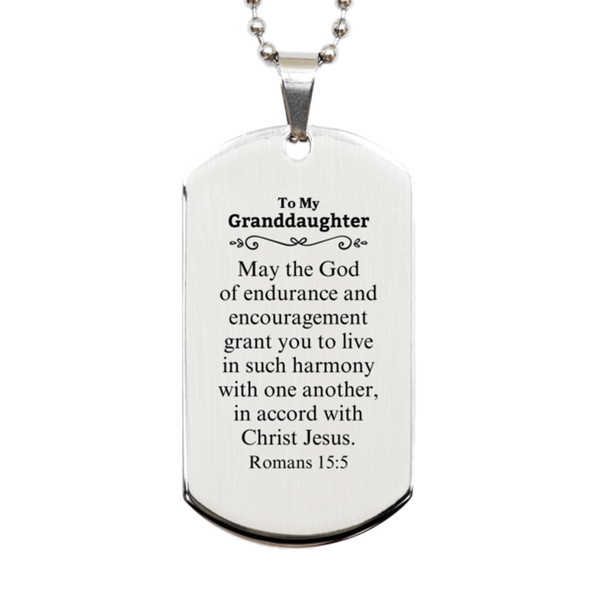 to my granddaughter gifts may the god of endurance bible verse scripture silver dog tag birthday confirmation gifts for granddaughter