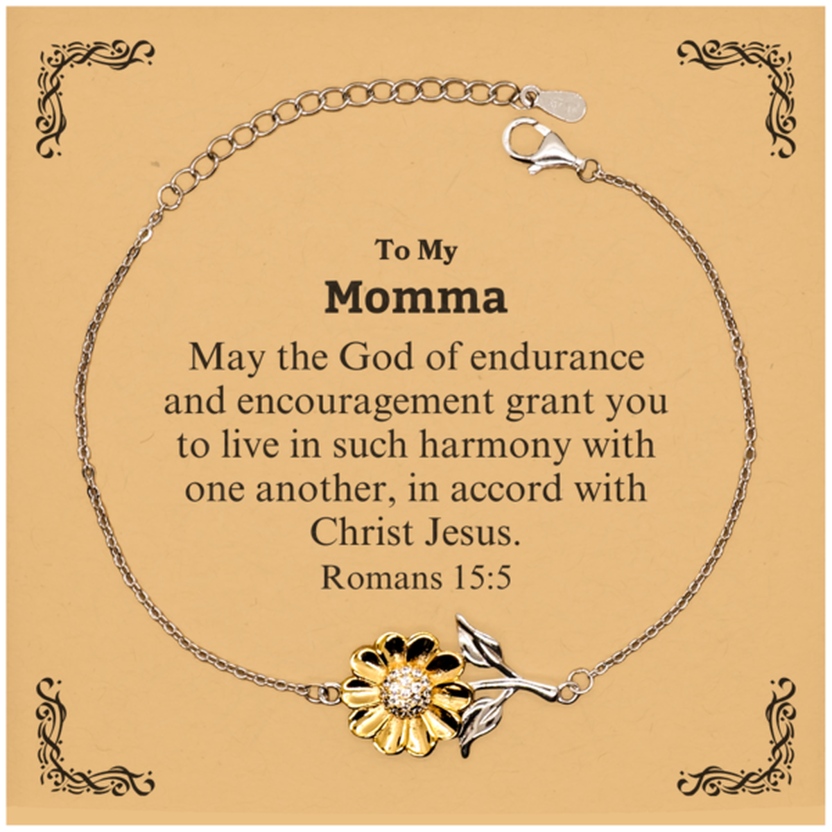 to my momma gifts may the god of endurance bible verse scripture sunflower bracelet birthday confirmation gifts for momma