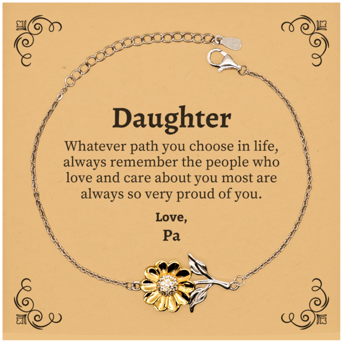 daughter sunflower bracelet always so very proud of you inspirational daughter birthday supporting gifts from pa