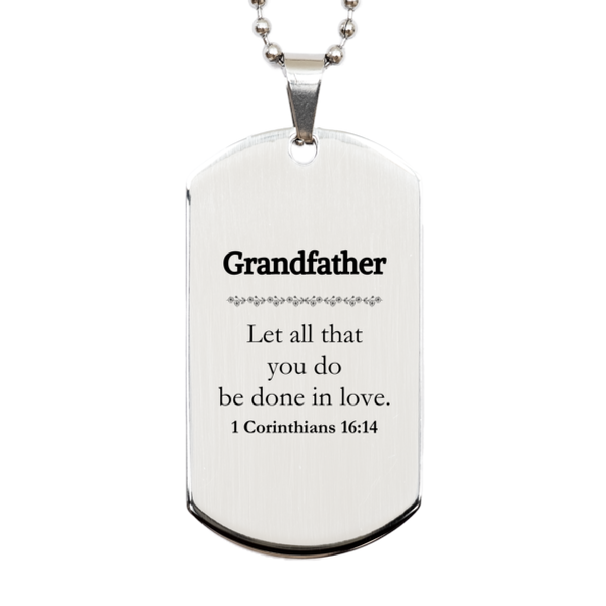 christian grandfather gifts let all that you do be done in love bible verse scripture silver dog tag baptism confirmation gifts for grandfather