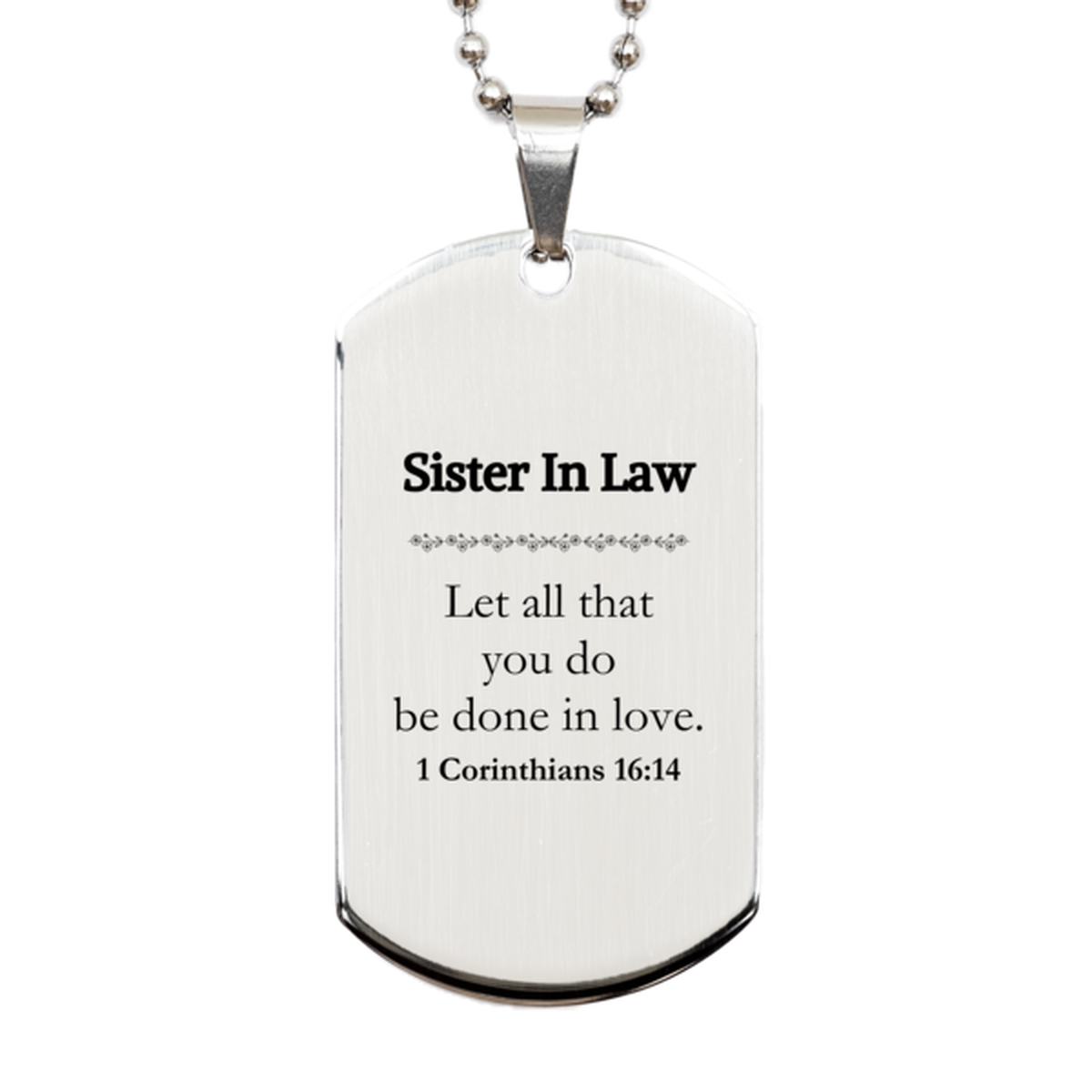 christian sister in law gifts let all that you do be done in love bible verse scripture silver dog tag baptism confirmation gifts for sister in law