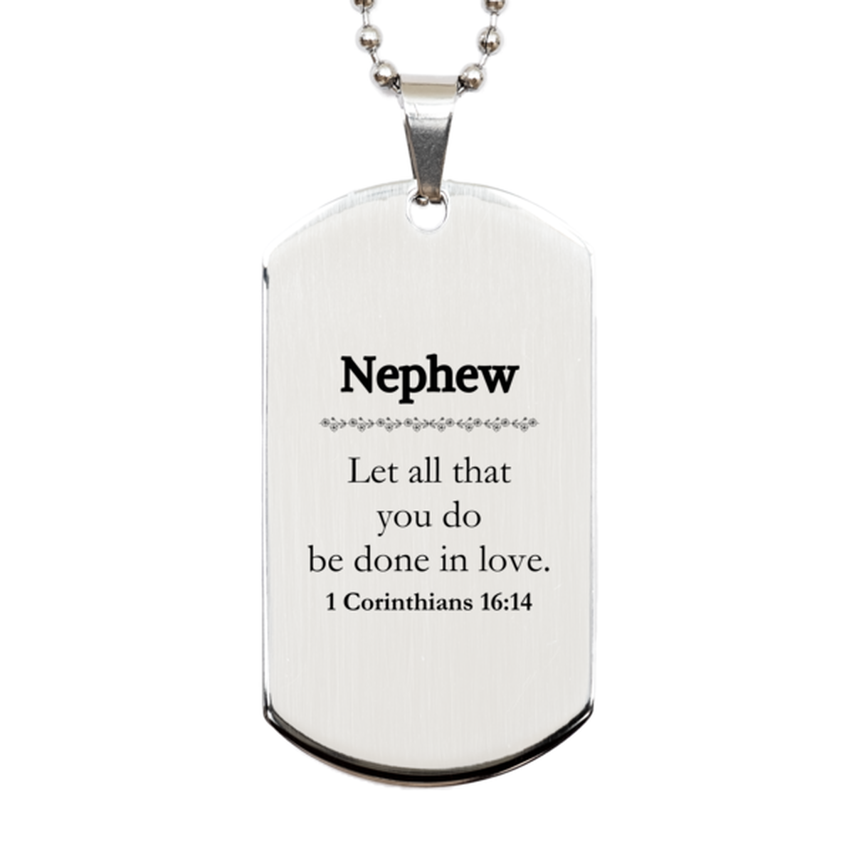christian nephew gifts let all that you do be done in love bible verse scripture silver dog tag baptism confirmation gifts for nephew