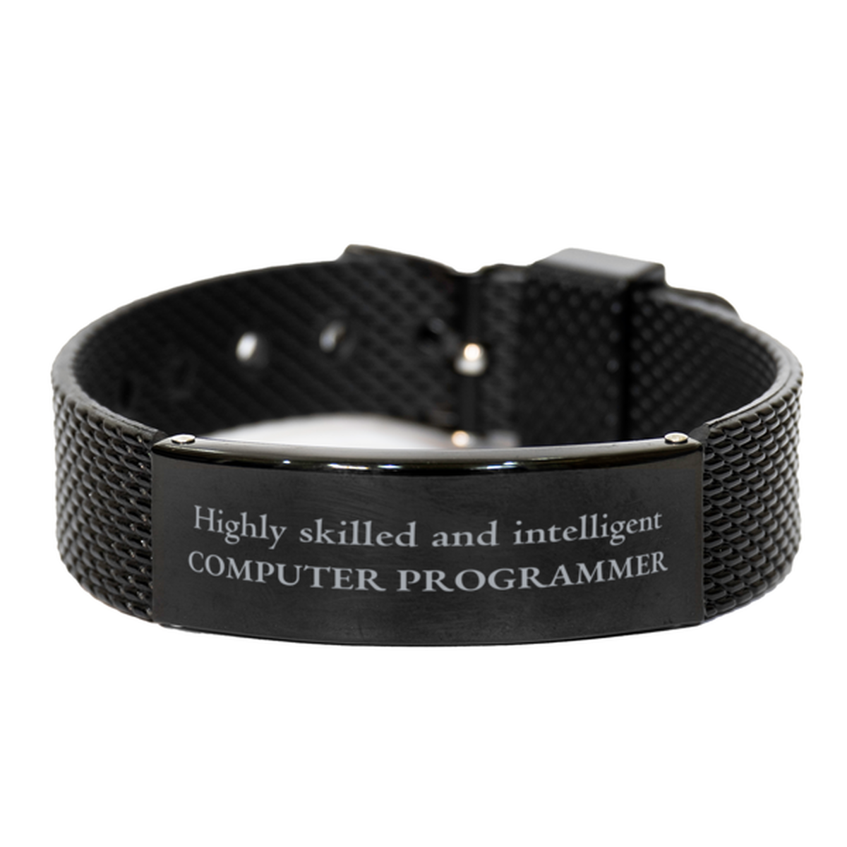 best computer programmer gifts highly skilled and intelligent appreciation birthday black shark mesh bracelet for computer programmer men women friends coworkers