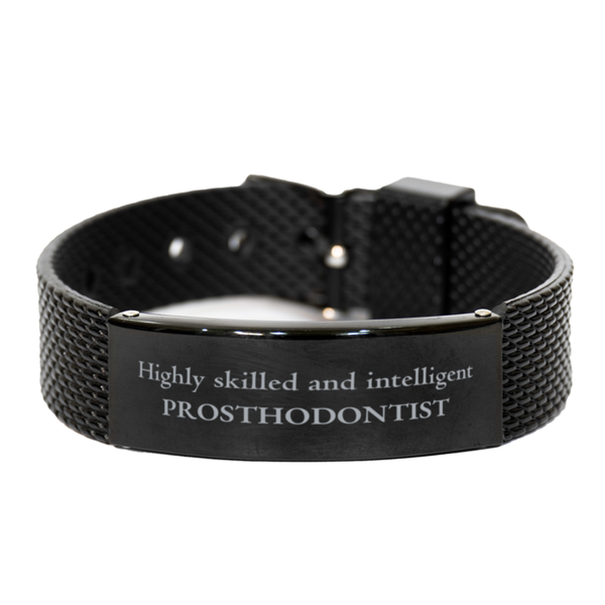 best prosthodontist gifts highly skilled and intelligent appreciation birthday black shark mesh bracelet for prosthodontist men women friends coworkers