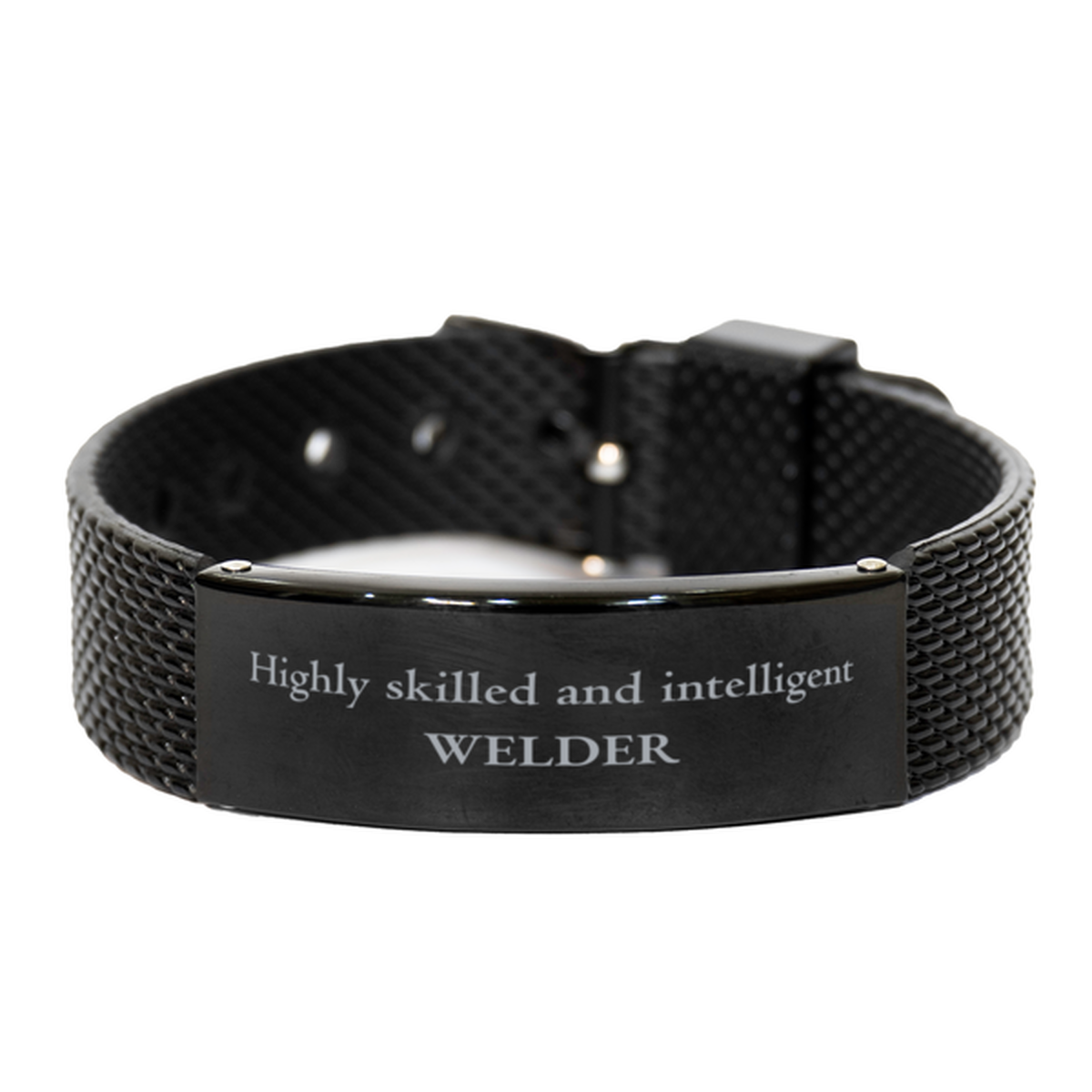 best welder gifts highly skilled and intelligent appreciation birthday black shark mesh bracelet for welder men women friends coworkers