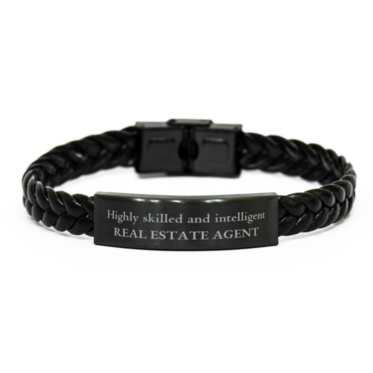 best real estate agent gifts highly skilled and intelligent appreciation birthday braided leather bracelet for real estate agent men women friends coworkers