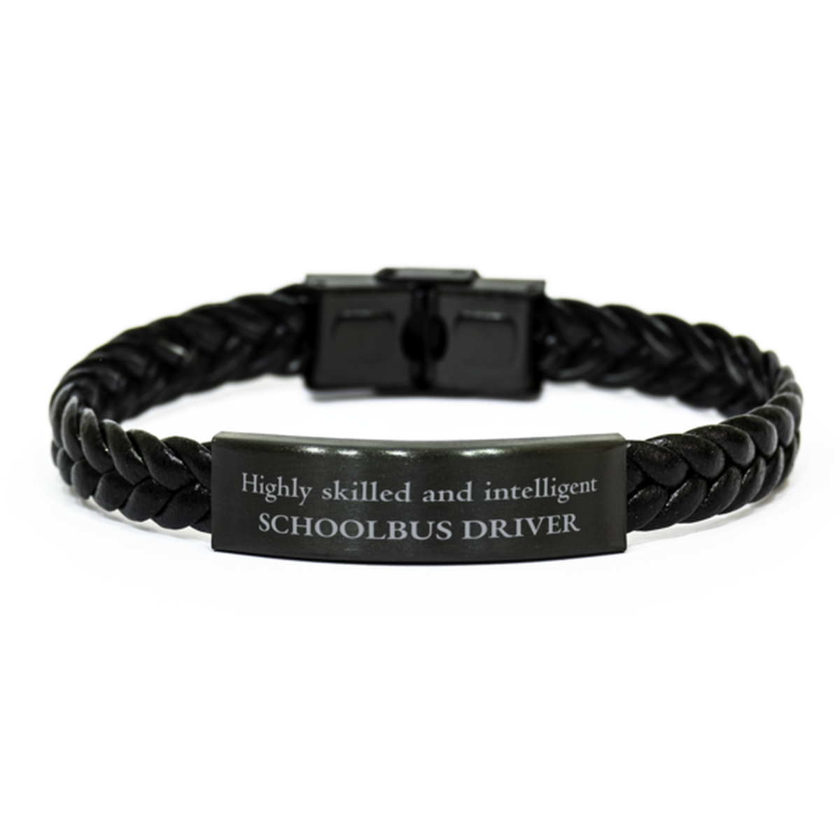 best schoolbus driver gifts highly skilled and intelligent appreciation birthday braided leather bracelet for schoolbus driver men women friends coworkers