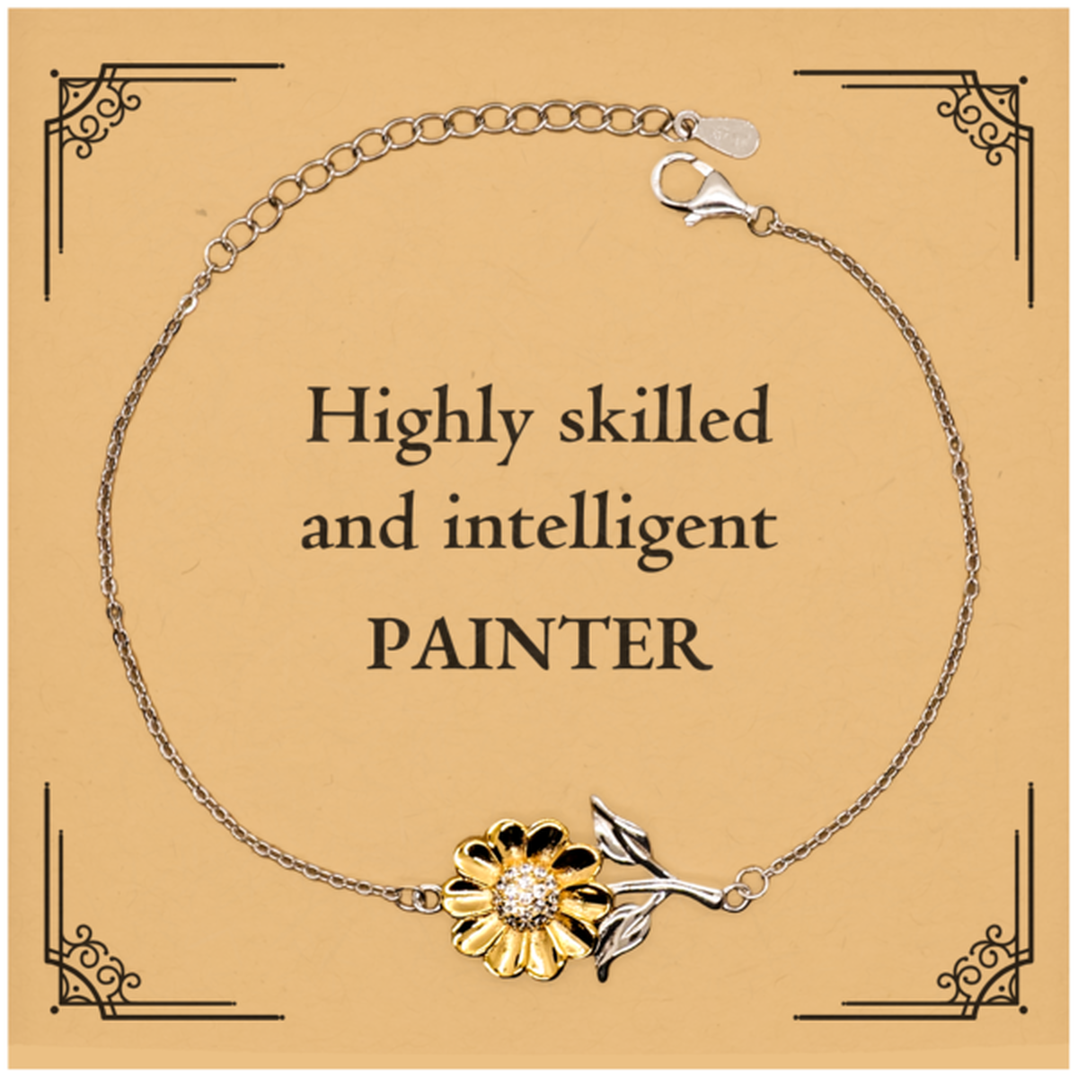 best painter gifts highly skilled and intelligent appreciation birthday sunflower bracelet for painter men women friends coworkers