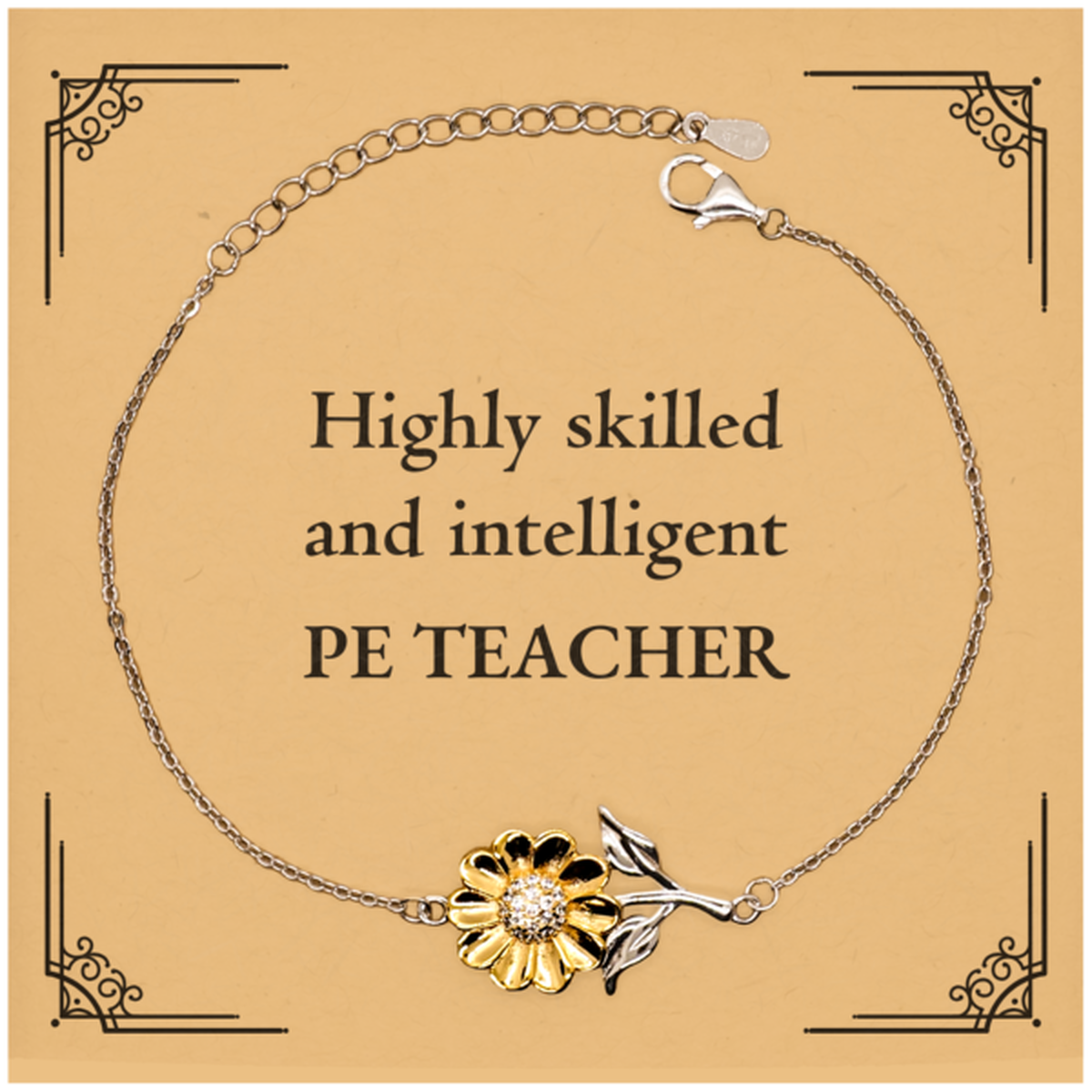 best pe teacher gifts highly skilled and intelligent appreciation birthday sunflower bracelet for pe teacher men women friends coworkers