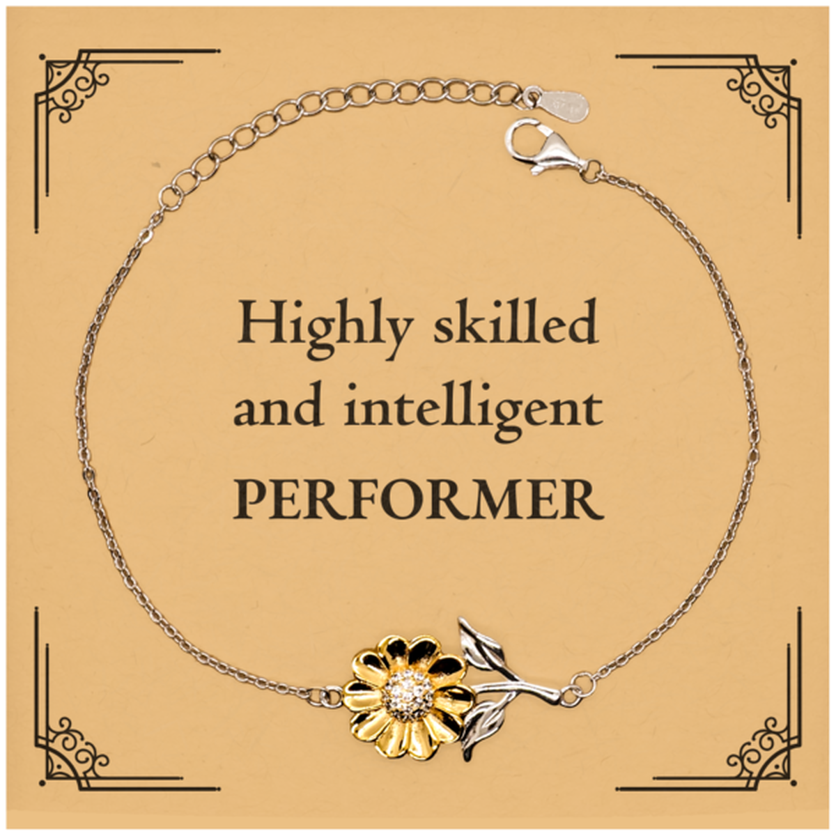 best performer gifts highly skilled and intelligent appreciation birthday sunflower bracelet for performer men women friends coworkers