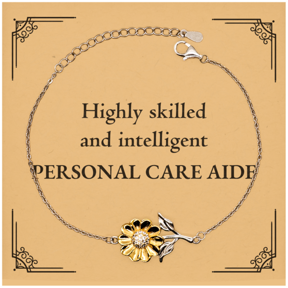 best personal care aide gifts highly skilled and intelligent appreciation birthday sunflower bracelet for personal care aide men women friends coworkers