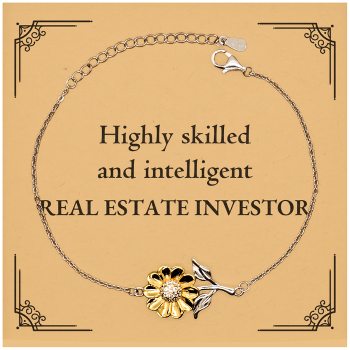best real estate investor gifts highly skilled and intelligent appreciation birthday sunflower bracelet for real estate investor men women friends coworkers
