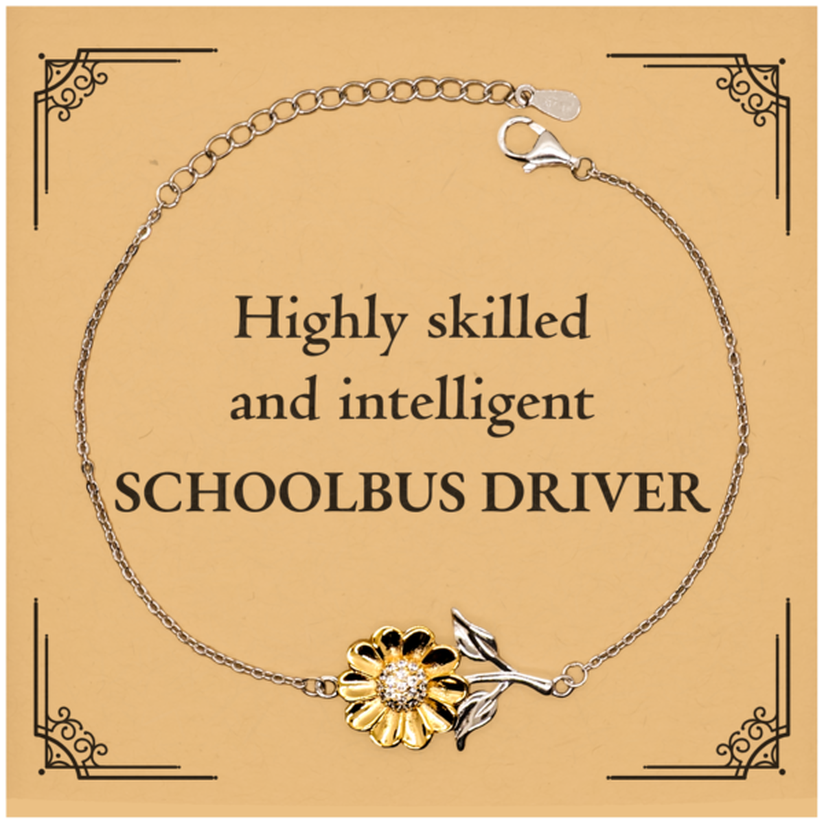 best schoolbus driver gifts highly skilled and intelligent appreciation birthday sunflower bracelet for schoolbus driver men women friends coworkers