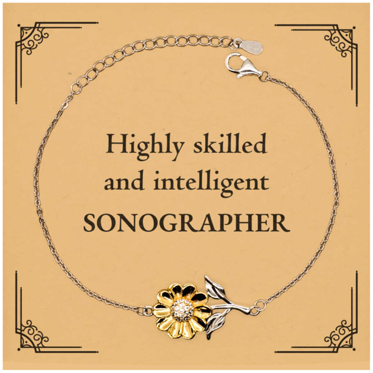 best sonographer gifts highly skilled and intelligent appreciation birthday sunflower bracelet for sonographer men women friends coworkers