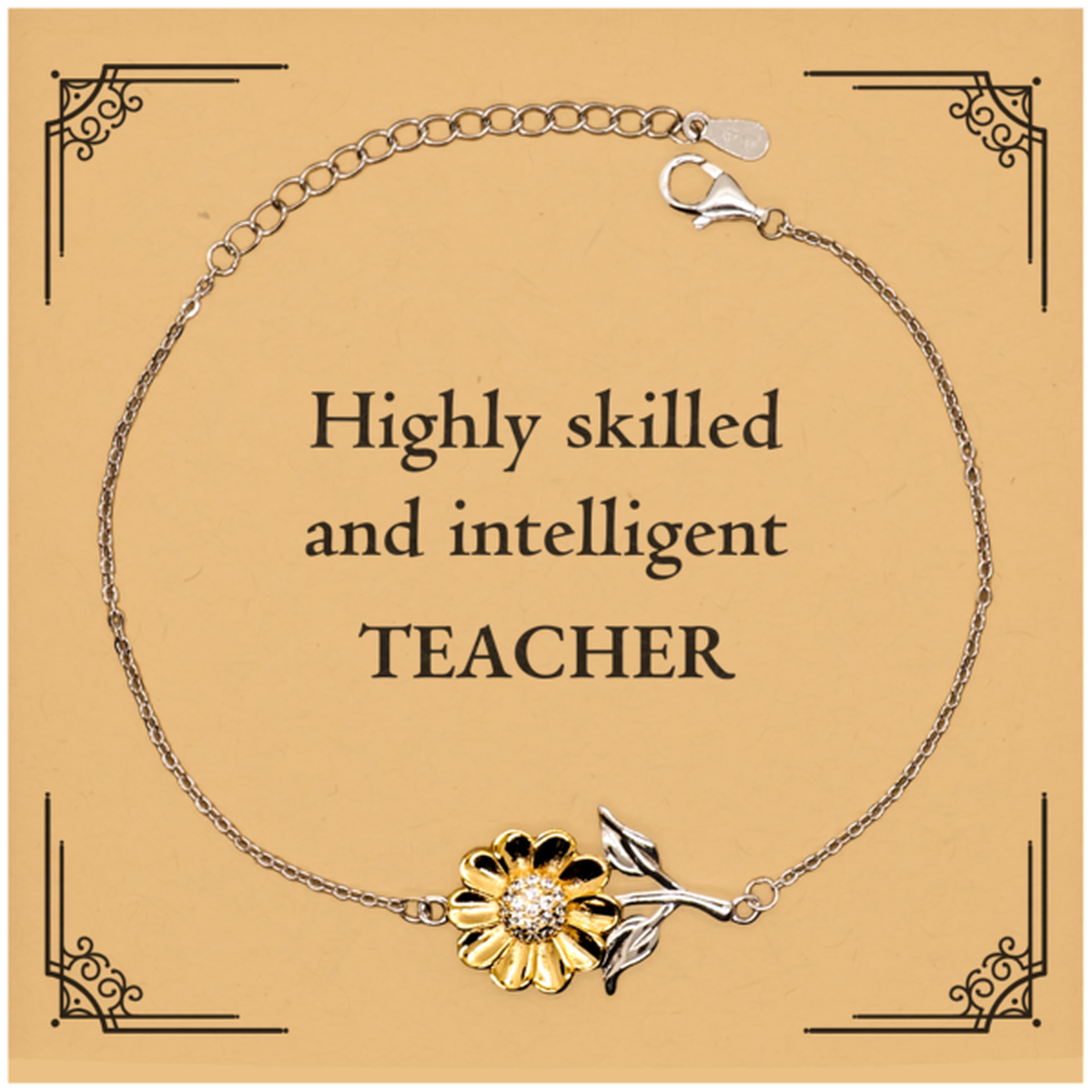 best teacher gifts highly skilled and intelligent appreciation birthday sunflower bracelet for teacher men women friends coworkers