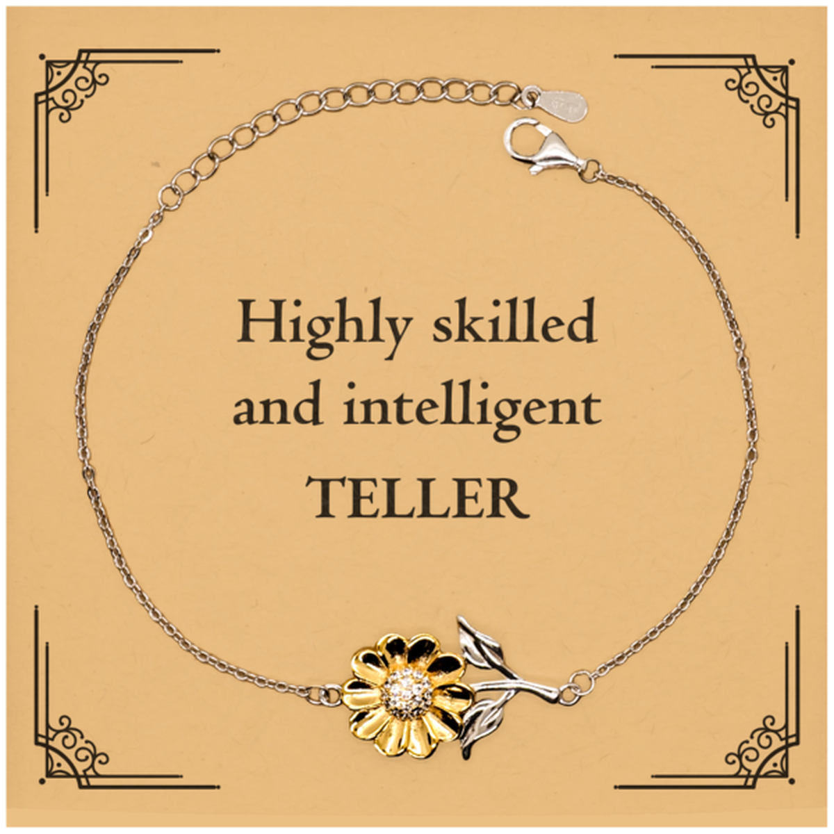 best teller gifts highly skilled and intelligent appreciation birthday sunflower bracelet for teller men women friends coworkers