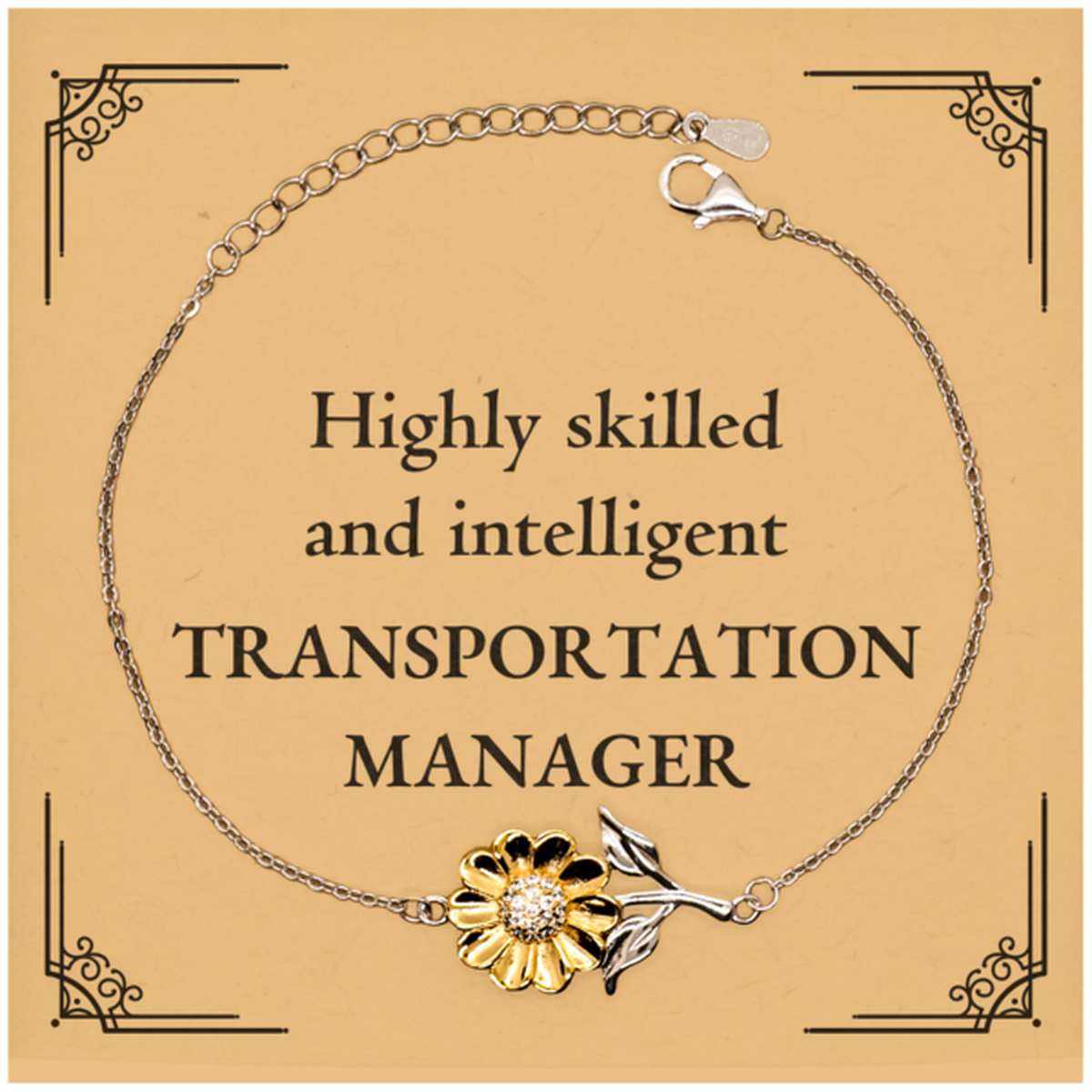 best transportation manager gifts highly skilled and intelligent appreciation birthday sunflower bracelet for transportation manager men women friends coworkers