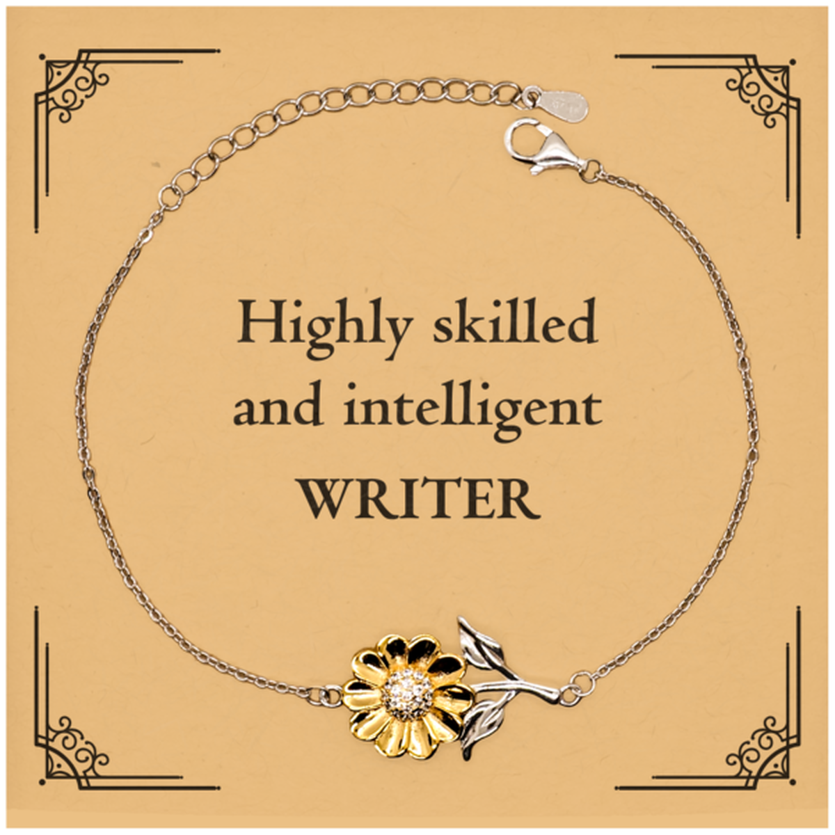 best writer gifts highly skilled and intelligent appreciation birthday sunflower bracelet for writer men women friends coworkers