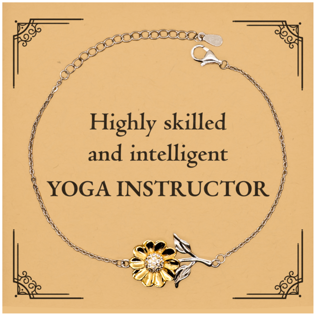 best yoga instructor gifts highly skilled and intelligent appreciation birthday sunflower bracelet for yoga instructor men women friends coworkers