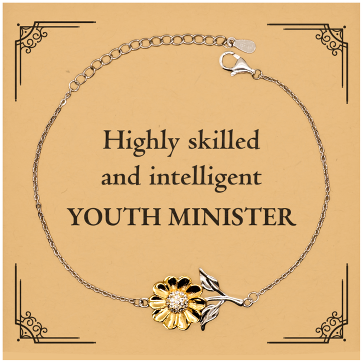best youth minister gifts highly skilled and intelligent appreciation birthday sunflower bracelet for youth minister men women friends coworkers