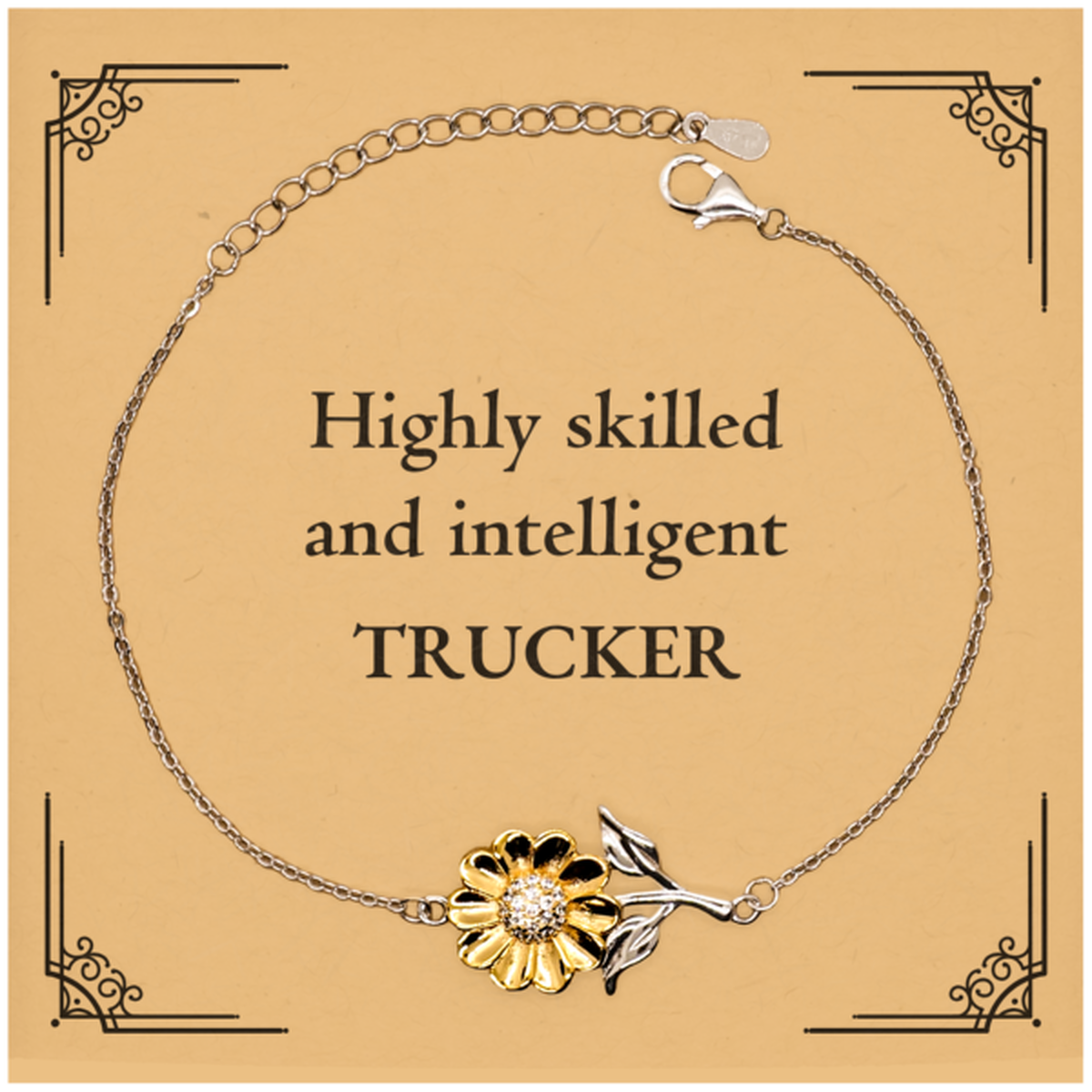 best trucker gifts highly skilled and intelligent appreciation birthday sunflower bracelet for trucker men women friends coworkers