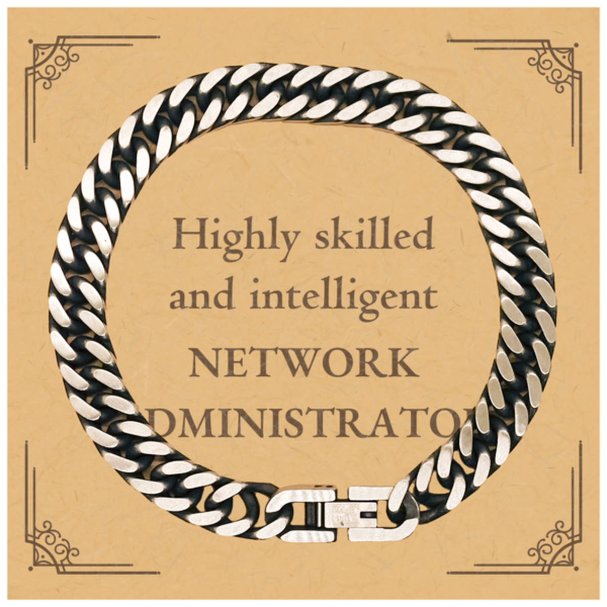 best network administrator gifts highly skilled and intelligent appreciation birthday cuban link chain bracelet for network administrator men women friends coworkers