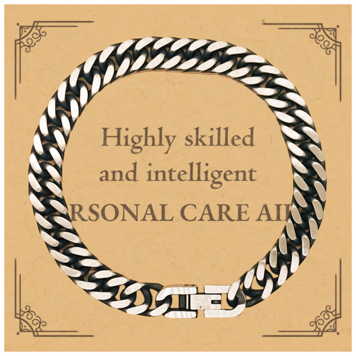 best personal care aide gifts highly skilled and intelligent appreciation birthday cuban link chain bracelet for personal care aide men women friends coworkers
