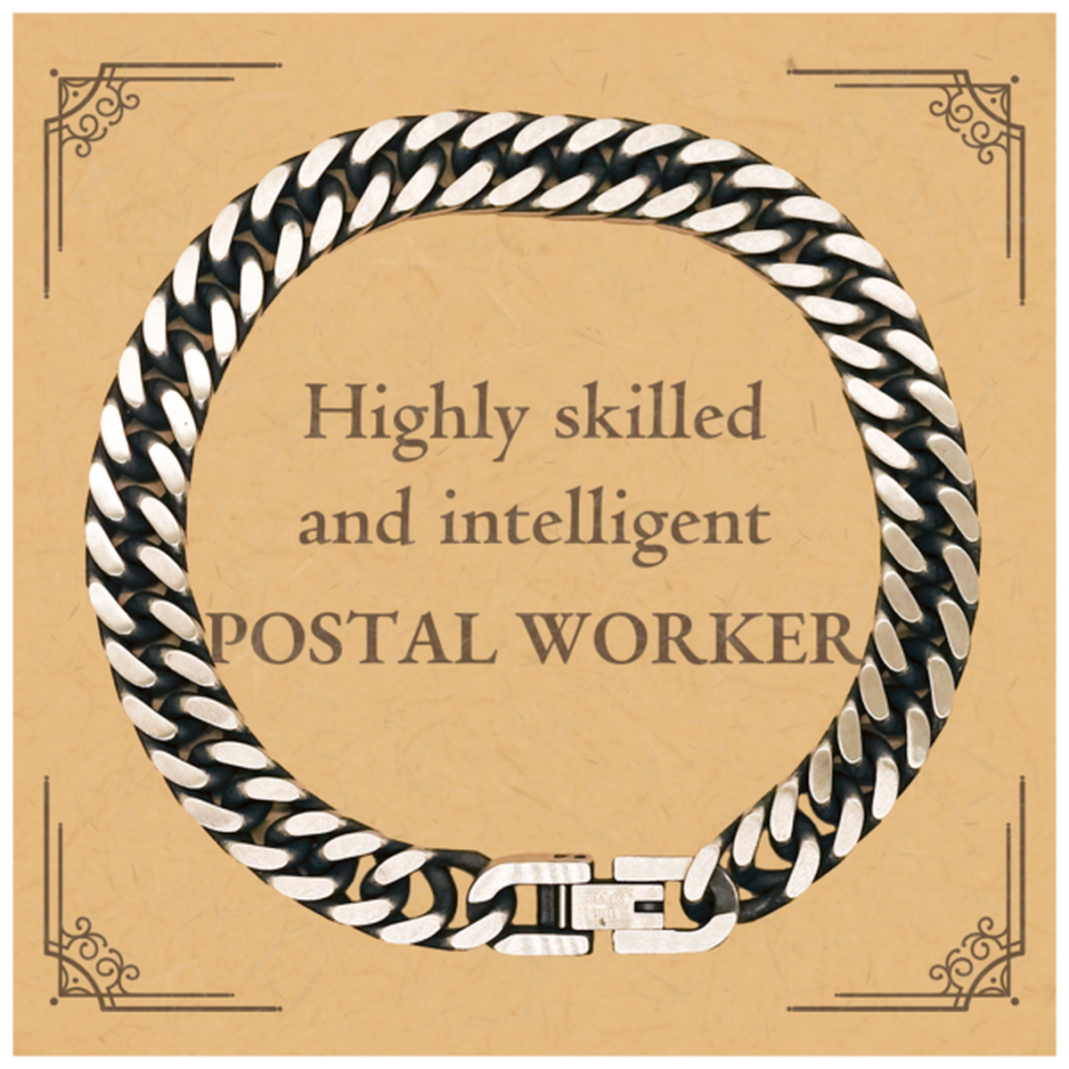 best postal worker gifts highly skilled and intelligent appreciation birthday cuban link chain bracelet for postal worker men women friends coworkers