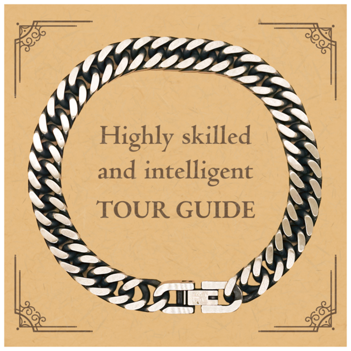 best tour guide gifts highly skilled and intelligent appreciation birthday cuban link chain bracelet for tour guide men women friends coworkers