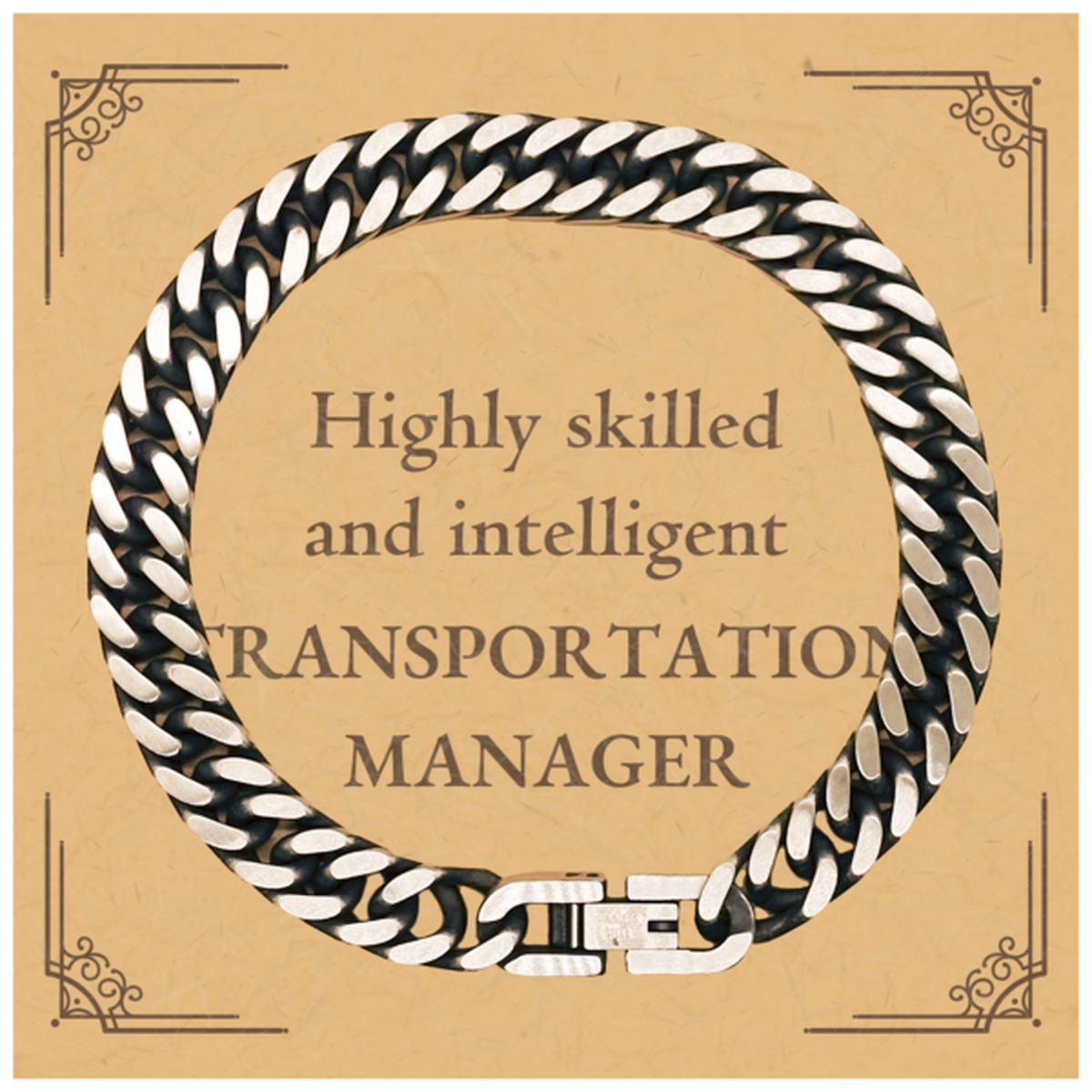 best transportation manager gifts highly skilled and intelligent appreciation birthday cuban link chain bracelet for transportation manager men women friends coworkers