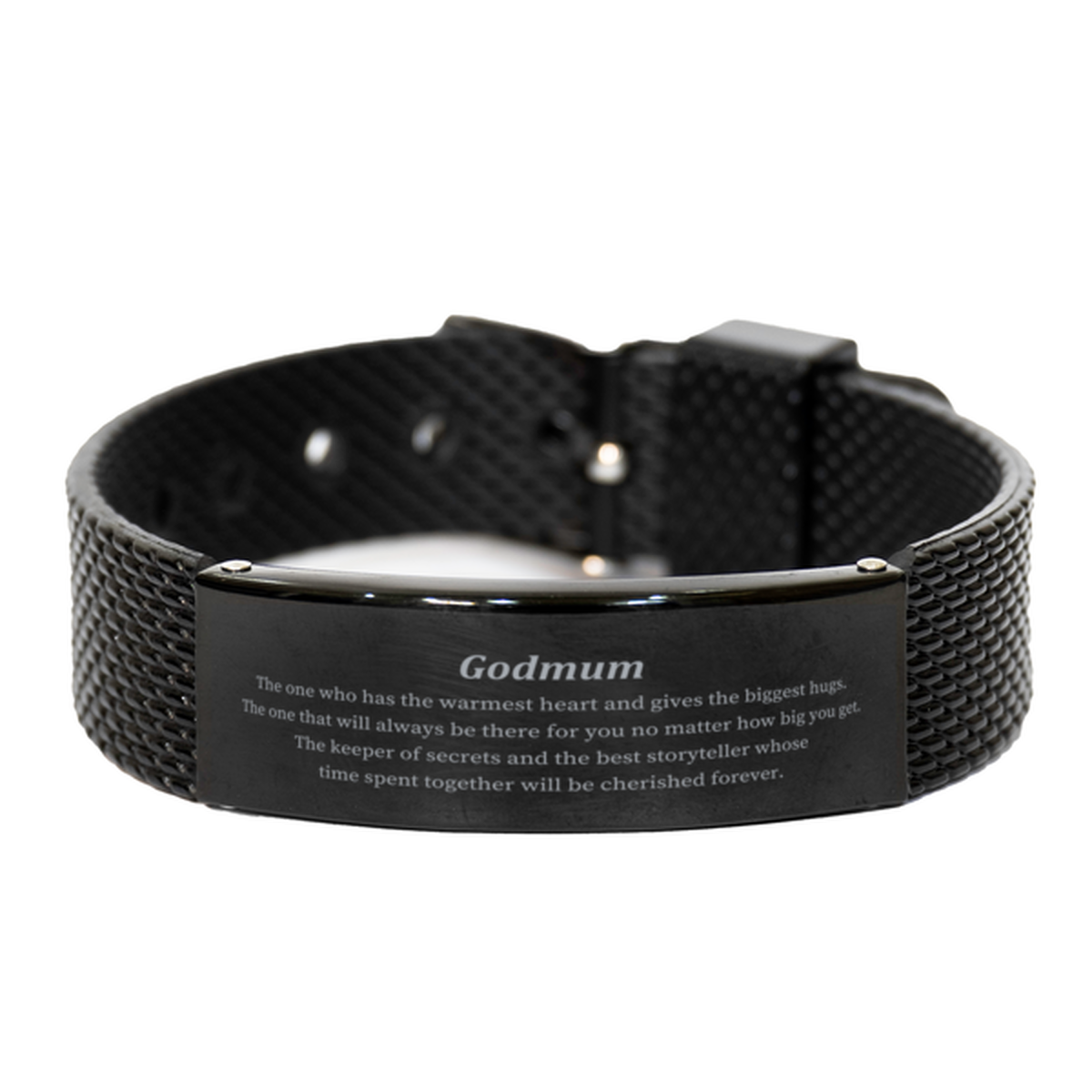 godmum black shark mesh bracelet the keeper of secrets and best storyteller perfect gift for birthday holidays and graduation